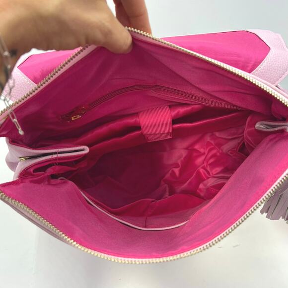 Tigerlily Creations Womens Pink Large Faux Leather Backpack Diaper Bag NEW - Picture 13 of 16